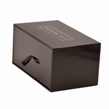 Flocking Rigid Cardboard Drawer Box with Ribbon for Perfume